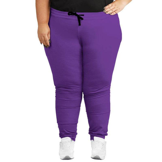 Purple Joggers PLUS (MPU3-BR-ME) - Woman Front PLUS