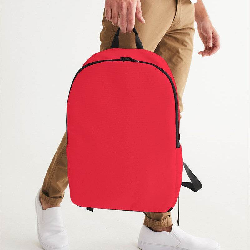 Red Waterproof Backpack (RPI1-BR-ME) - Man Holding CloseUp
