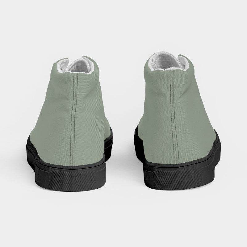 Sage Green Women's High-Top Canvas Sneakers (GL2-NE-ML) - Back