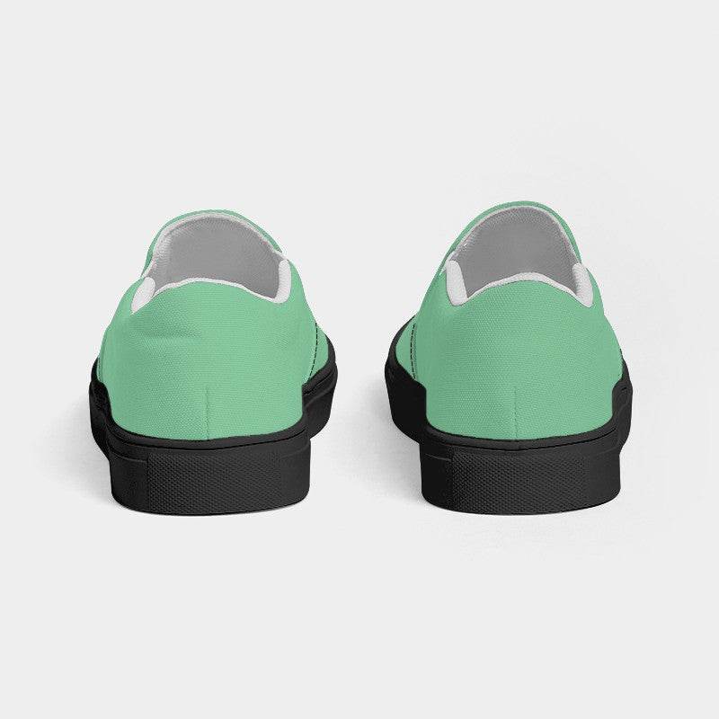 Seafoam Women's Slip-On Canvas Sneakers (BGG3-ME-LI) - Back
