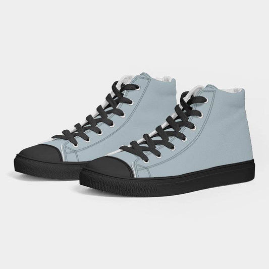 Silver Men's High-Top Canvas Sneakers (BC2-NE-LG) - Side 3
