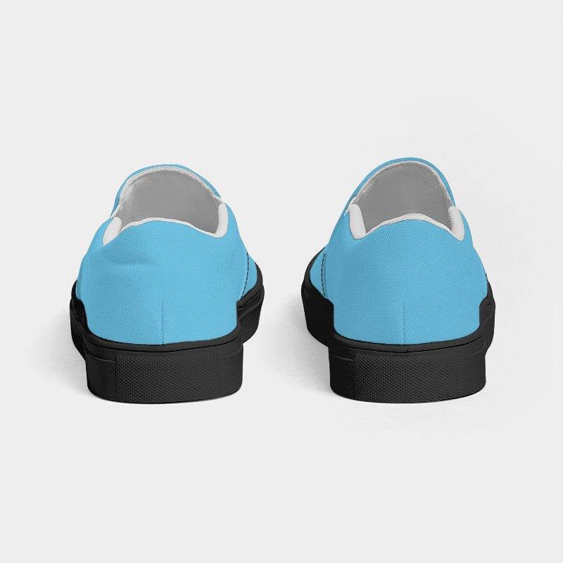 Sky Blue Women's Slip-On Canvas Sneakers (BC2-ME-ML) - Back