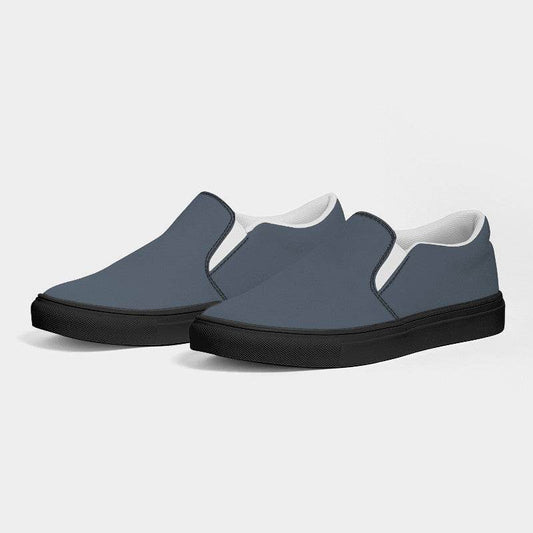 Slate Gray Women's Slip-On Canvas Sneakers (IB2-NE-ME) - Side 3