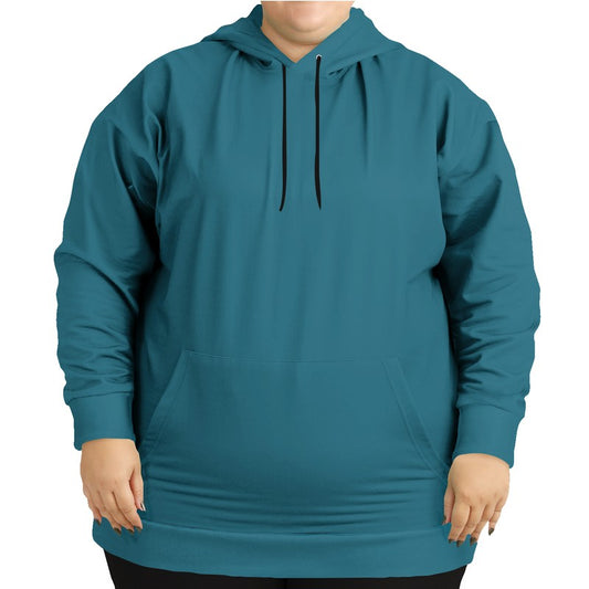 Teal Blue Hoodie PLUS (BC3-ME-DE) - Woman Front PLUS