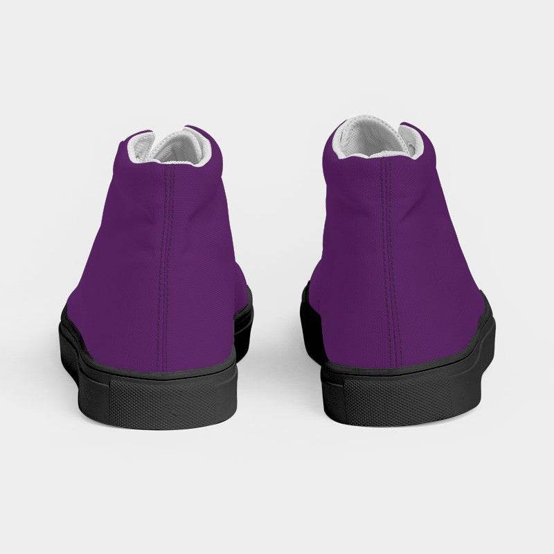 Vintage Purple Women's High-Top Canvas Sneakers (MPU1-ME-MD) - Back