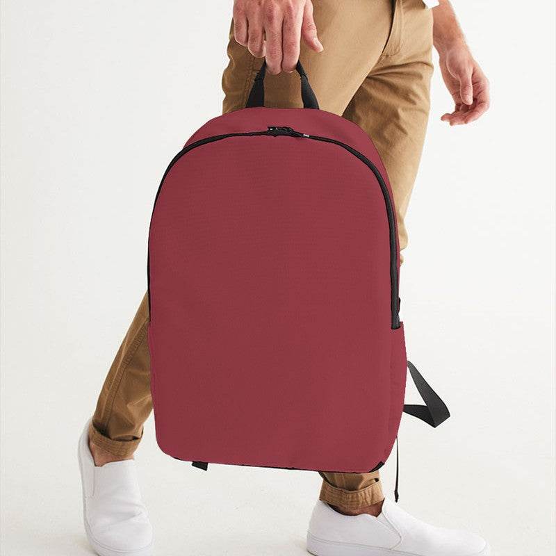 Vintage Red Waterproof Backpack (RPI2-MU-MD) - Man Holding CloseUp