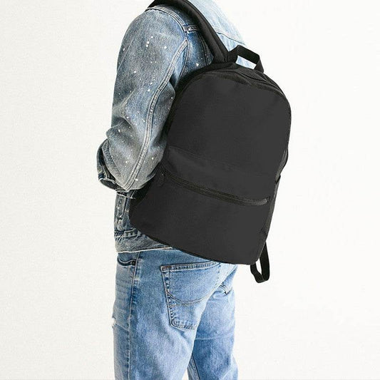 Washed Black Canvas Backpack (N-FN-DA) - Man Back CloseUp