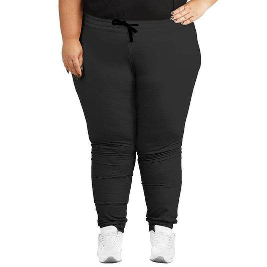 Washed Black Joggers PLUS (N-FN-DA) - Woman Front PLUS