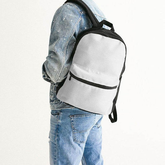 White Canvas Backpack (N-FN-WH) - Man Back CloseUp