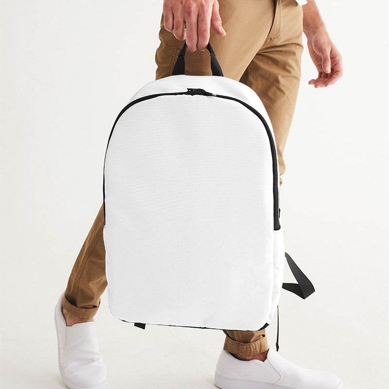 White Waterproof Backpack (N-FN-WH) - Man Holding CloseUp