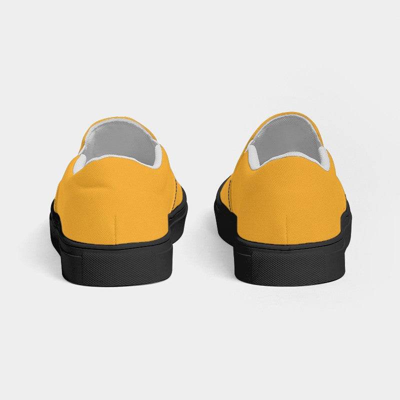 Yellow-Orange Women's Slip-On Canvas Sneakers (YO2-BR-ME) - Back