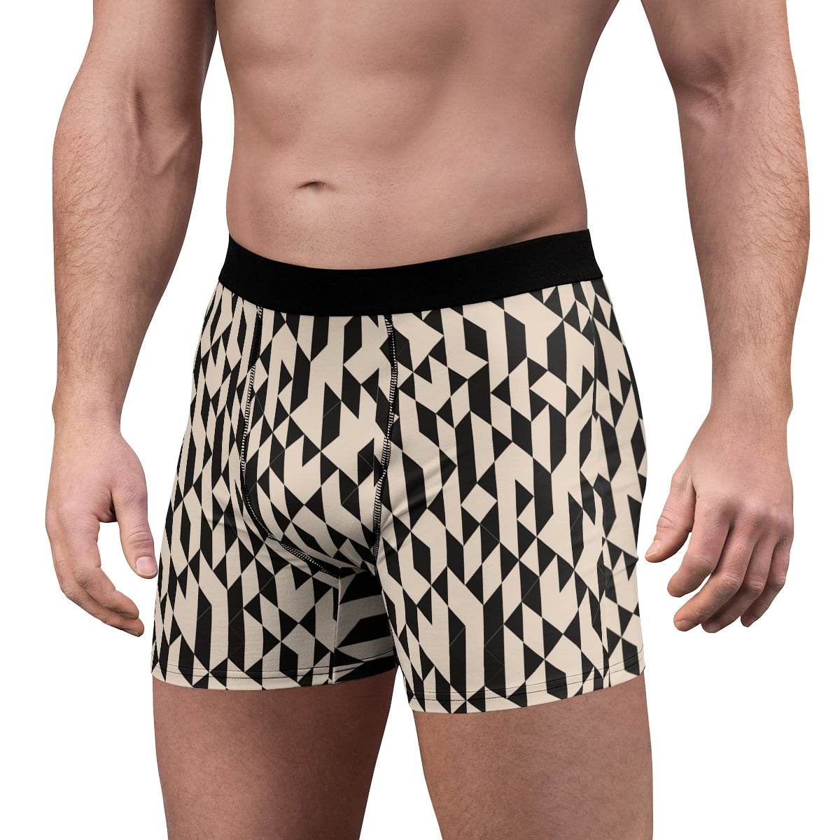 Classic Black & Beige Triangle Boxer Briefs - Qolord