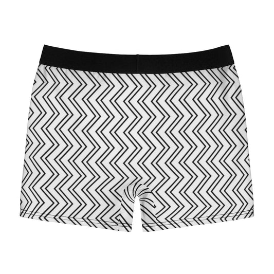 Classic Double Zigzag Black And White Boxer Briefs - Qolord