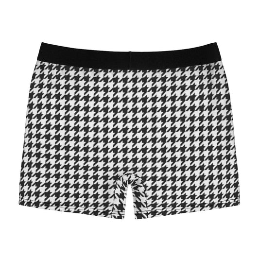 Classic Houndstooth Black And White Boxer Briefs - Qolord
