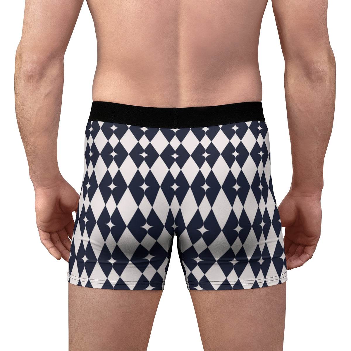 Classic Navy Blue Weird Form Boxer Briefs - Qolord