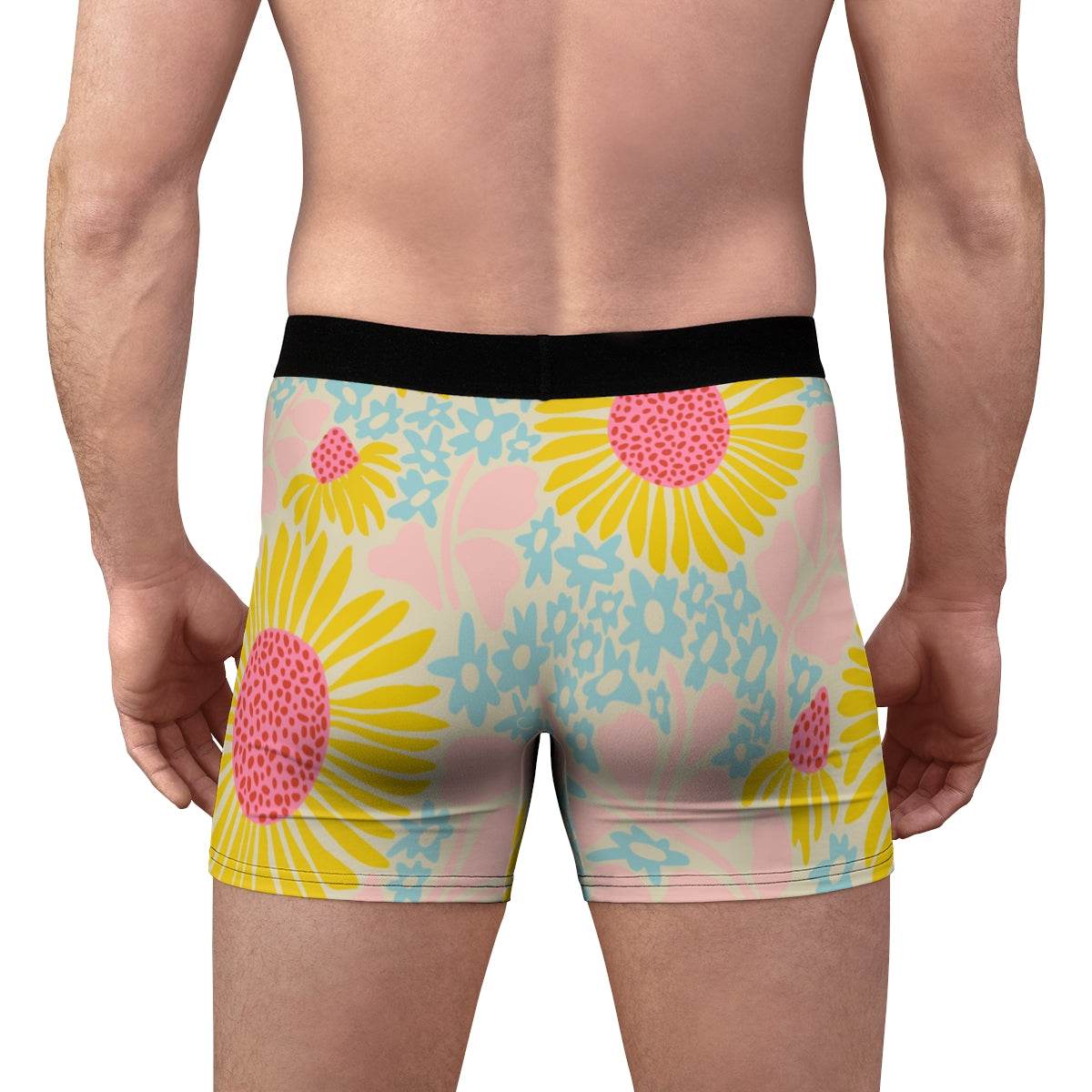 Floral Abstract Sunflower And Leave Boxer Briefs - Qolord