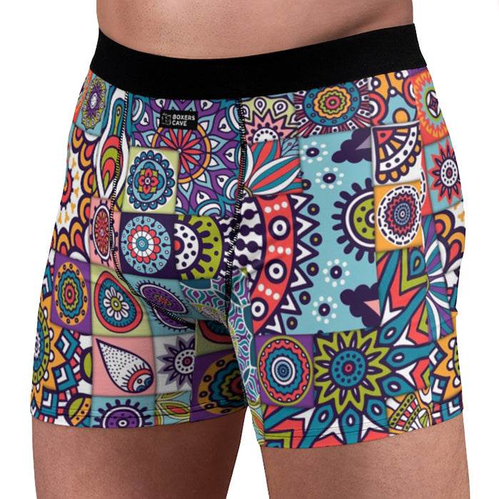 Colorful African Ethnic Pattern Boxer Briefs - Qolord