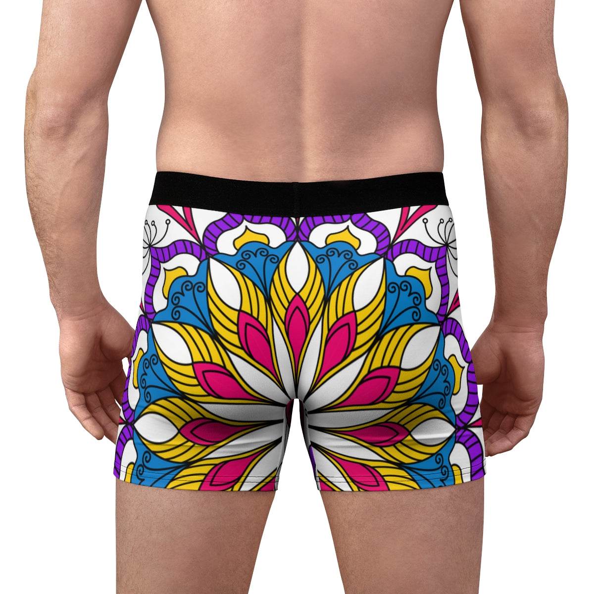 Mandala White Pink And Purple Ornament Boxer Briefs - Qolord