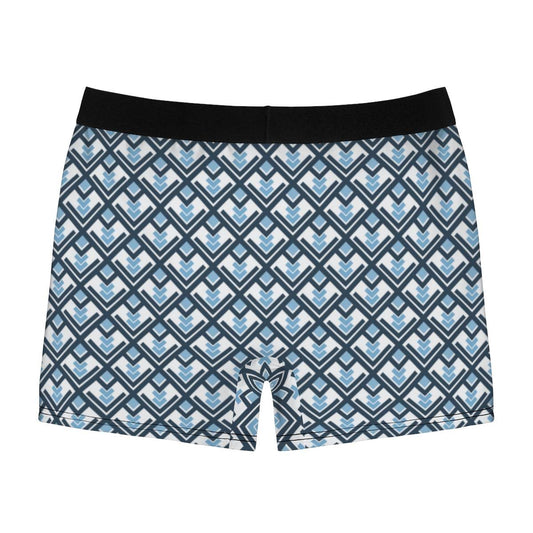 Retro Blue And White Diner Half Square Boxer Briefs - Qolord