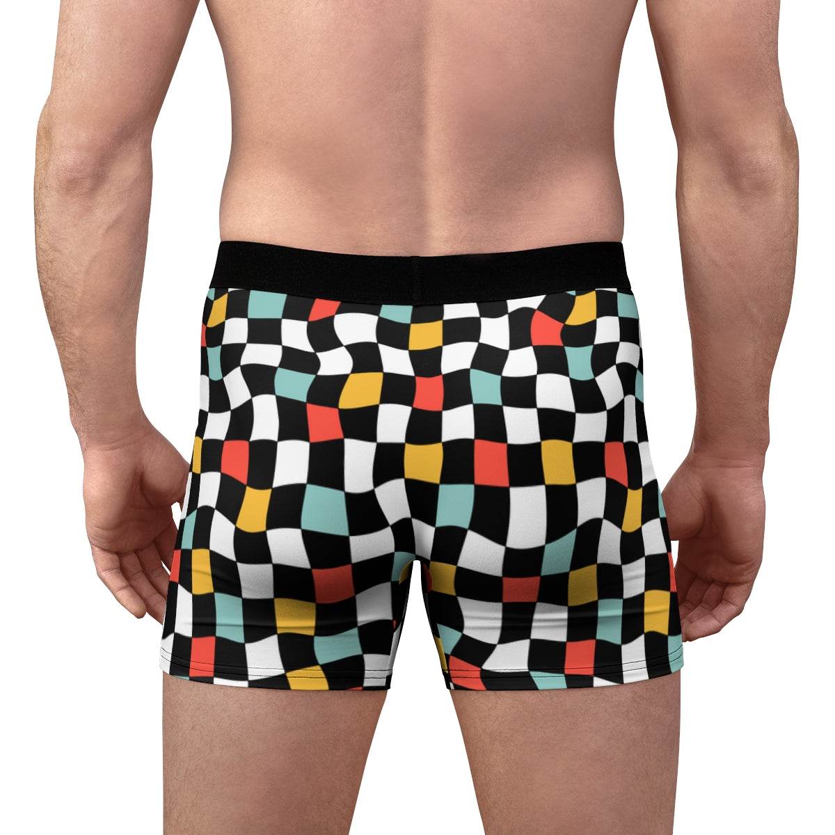 Retro Color Geometric Diner Vibe Boxer Briefs - Qolord