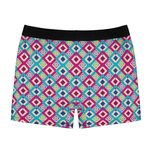 Retro Geometric Random Color Square Boxer Briefs - Qolord