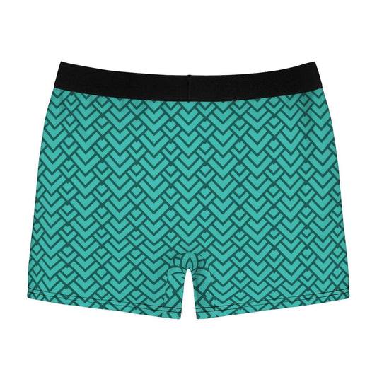 Retro Geomteric Green Half Square Boxer Briefs - Qolord