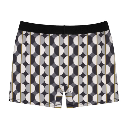 Retro Gray And White Circle Boxer Briefs - Qolord