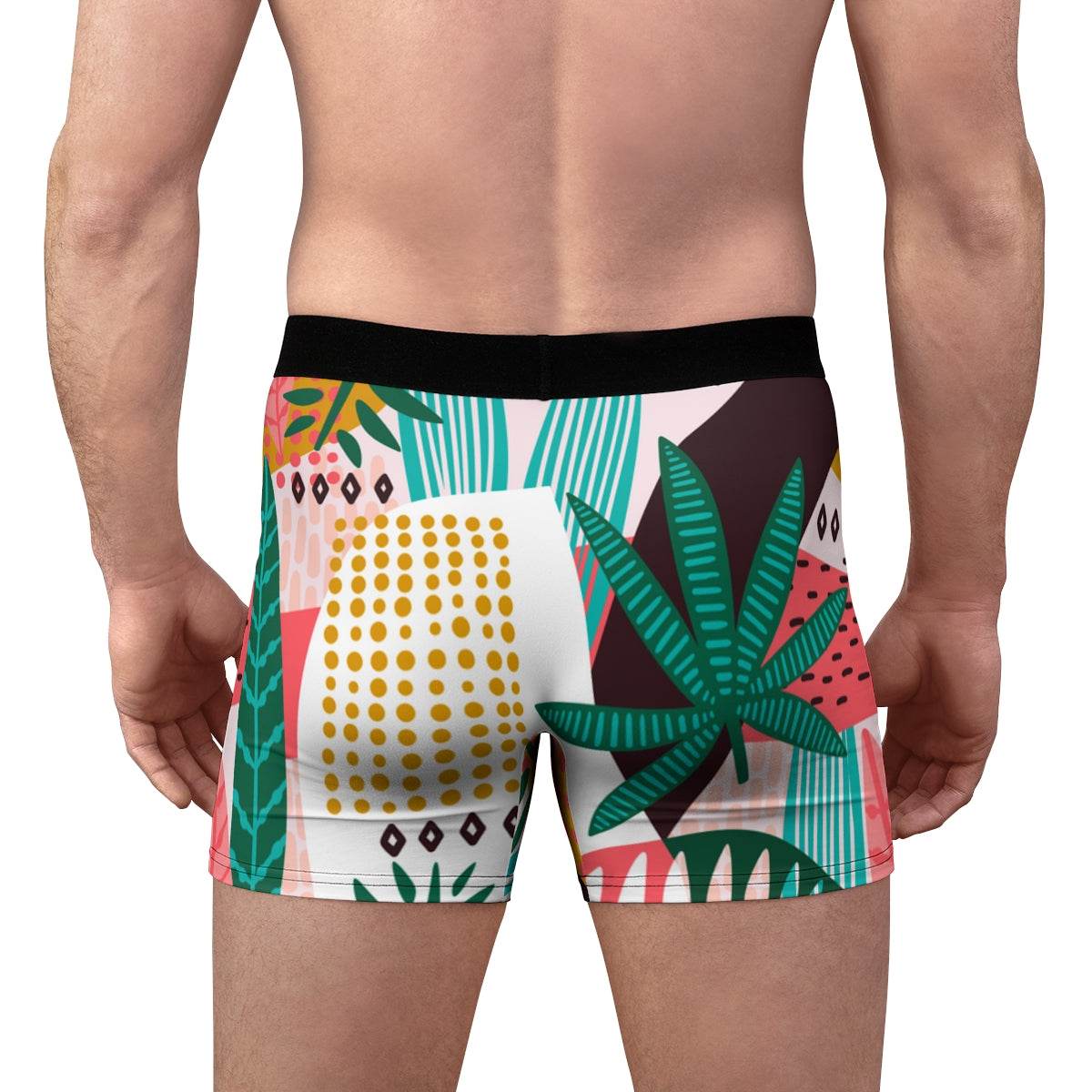 Tropical Abstract Weed Boxer Briefs - Qolord