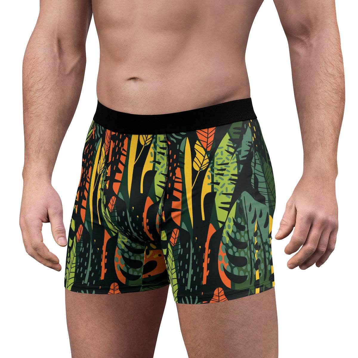Tropical Jungle Leave Boxer Briefs - Qolord