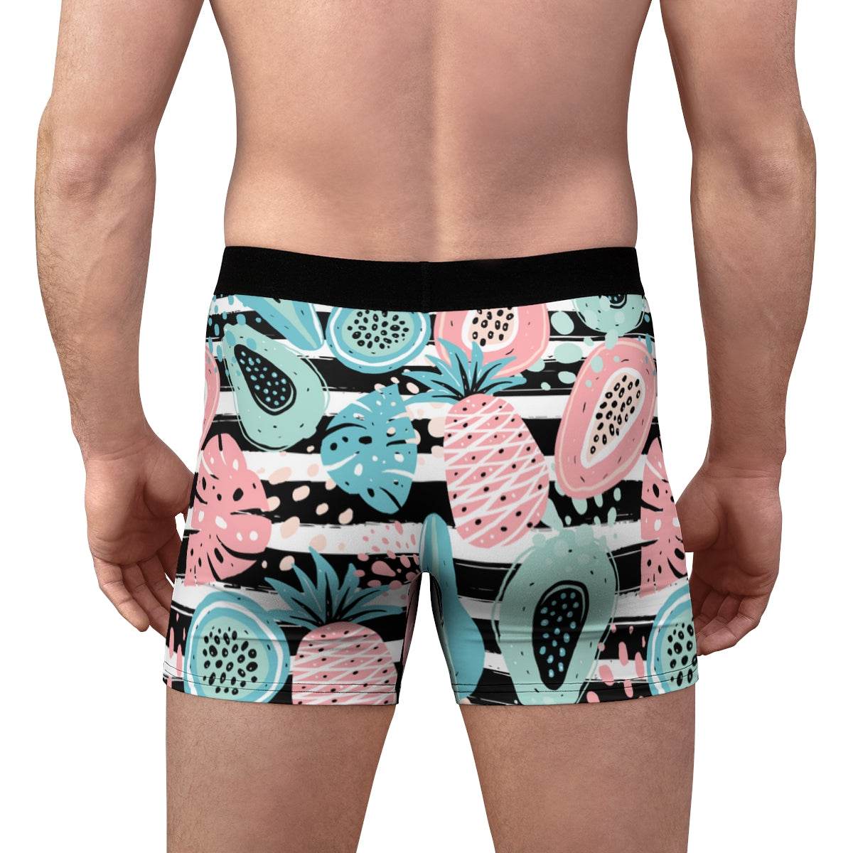 Tropical Pastel Fruits On High Boxer Briefs - Qolord