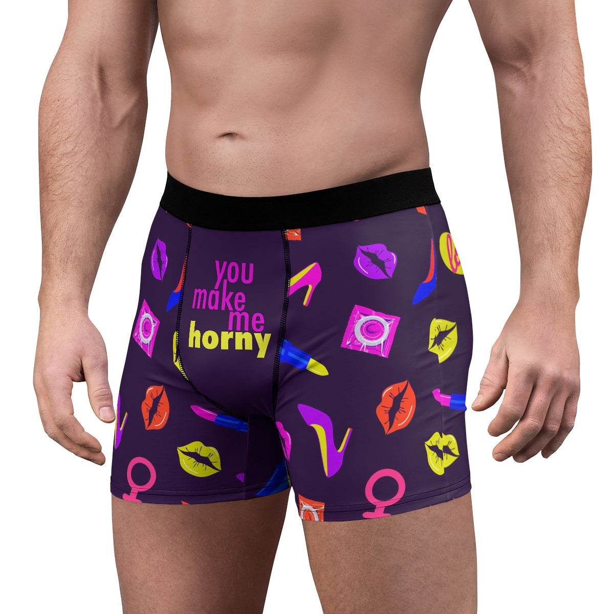 You Make Me Horny Lips & Shoes Boxer Briefs - Qolord