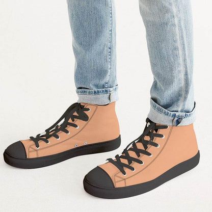 Apricot Men's High-Top Canvas Sneakers (OR1-ME-LI) - Man CloseUp