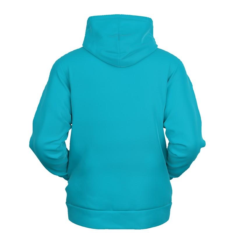 Aqua Hoodie Unisex with PLUS sizes Bright Pure Warm Cyan C100M0Y25K0