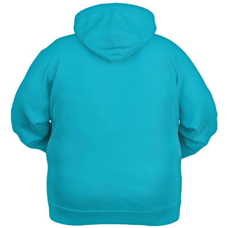 Aqua Hoodie Unisex with PLUS sizes Bright Pure Warm Cyan C100M0Y25K0