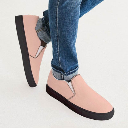 Arctic Orange Men's Slip-On Canvas Sneakers (OR2-FM-LI) - Man CloseUp