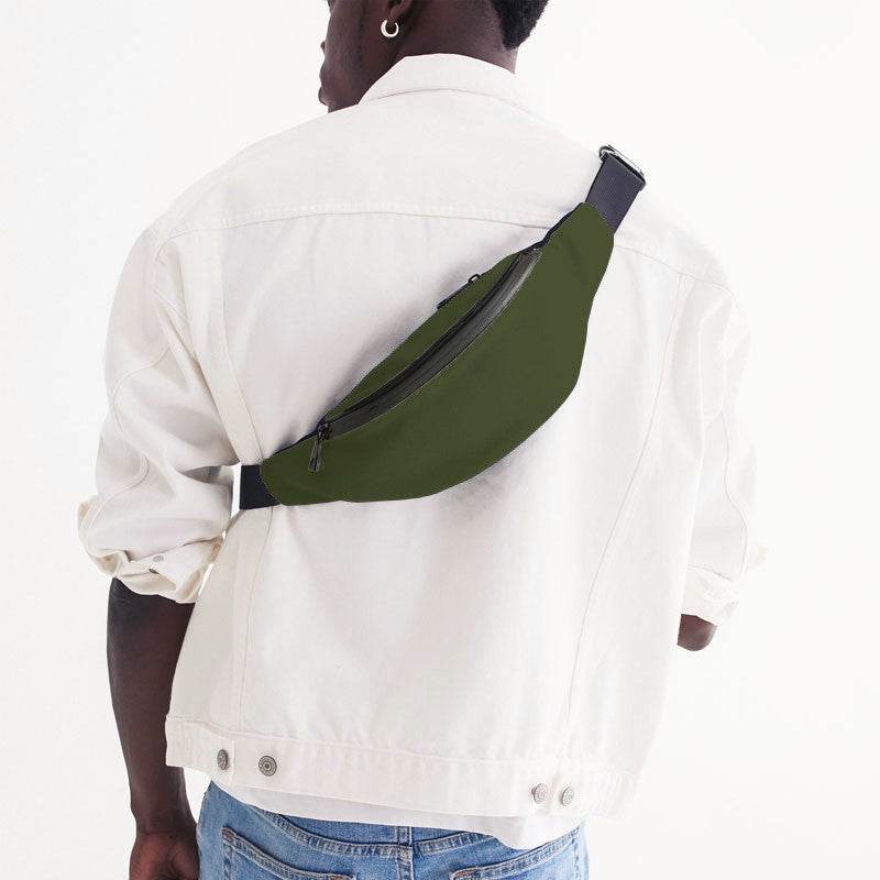 Army Green Belt Bag (L-FM-DA) - Man Back