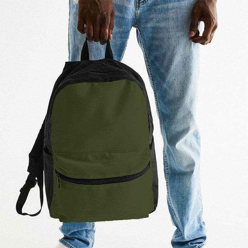 Army Green Canvas Backpack (L-FM-DA) - Man Holding