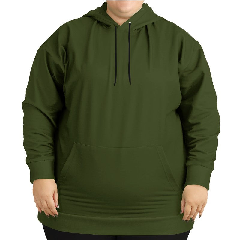 Army Green Hoodie PLUS (L-FM-DA) - Woman Front PLUS