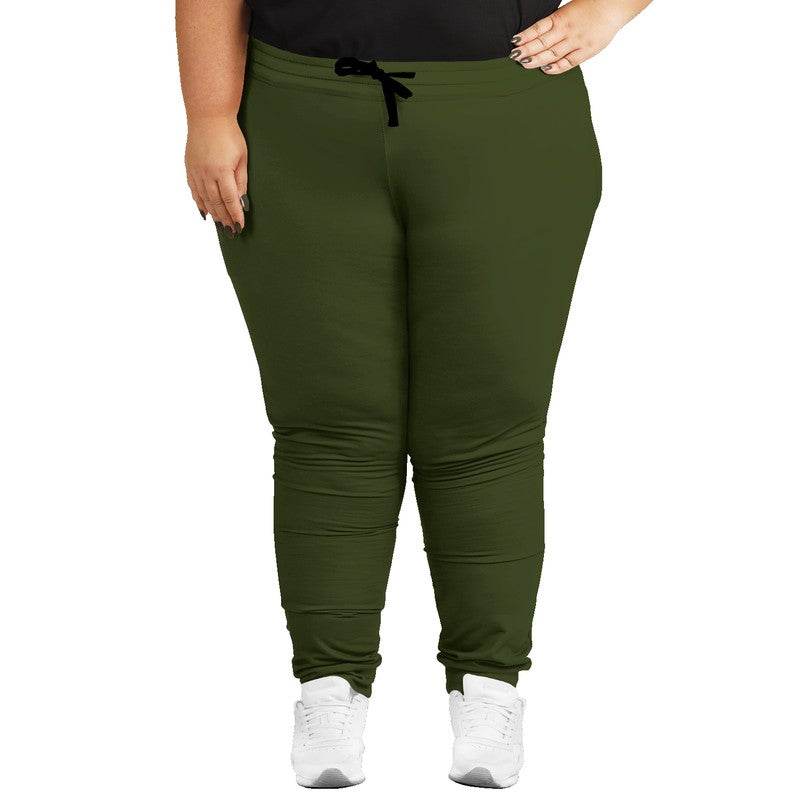 Army Green Joggers PLUS (L-FM-DA) - Woman Front PLUS
