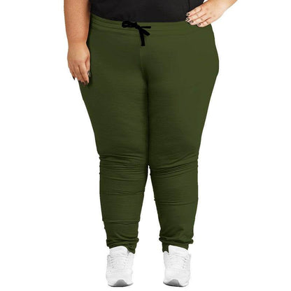 Army Green Joggers PLUS (L-FM-DA) - Woman Front PLUS
