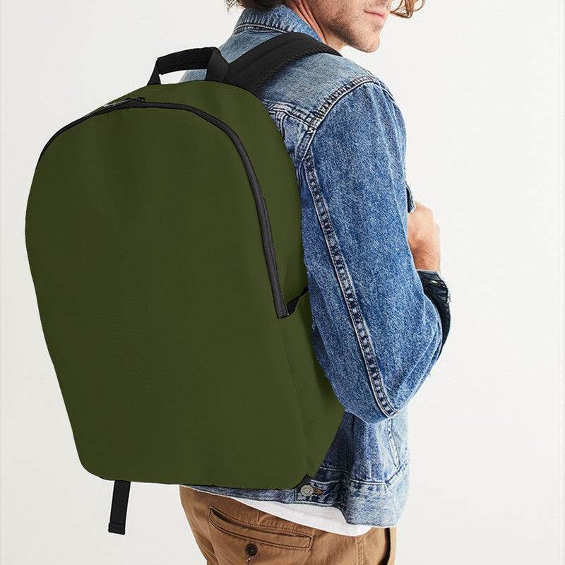 Army Green Waterproof Backpack (L-FM-DA) - Man CloseUp