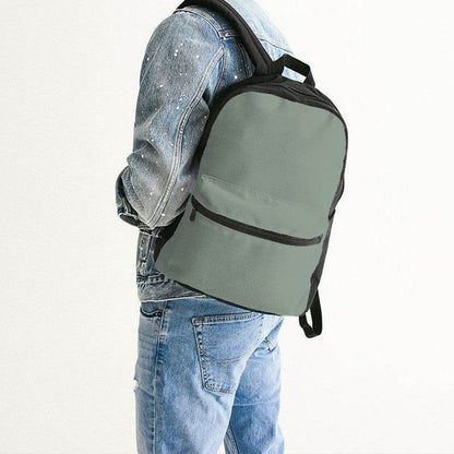 Ash Gray Canvas Backpack (G-NE-ML) - Man Back CloseUp