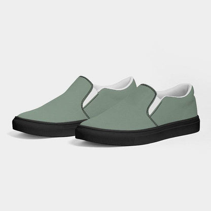 Ash Gray Men's Slip-On Canvas Sneakers (G-NE-ML) - Side 3