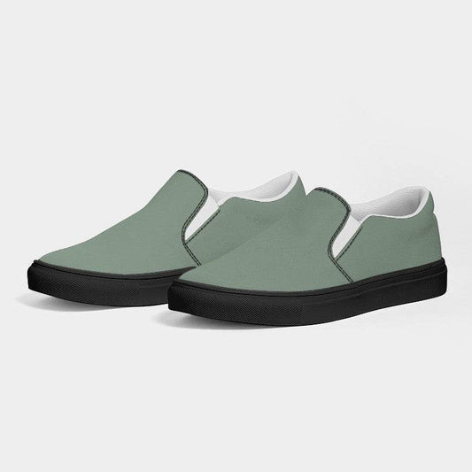 Ash Gray Women's Slip-On Canvas Sneakers (G-NE-ML) - Side 3