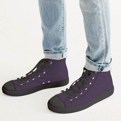 Aubergine Men's High-Top Canvas Sneakers (MPU2-FM-DA) - Man CloseUp