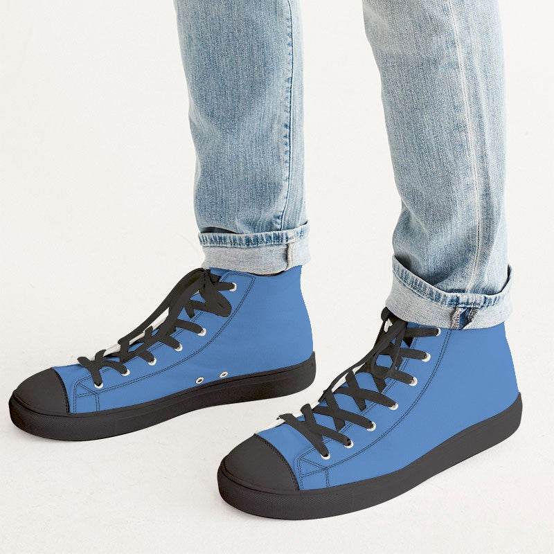 Azure Men's High-Top Canvas Sneakers (IB2-CL-LI) - Man CloseUp