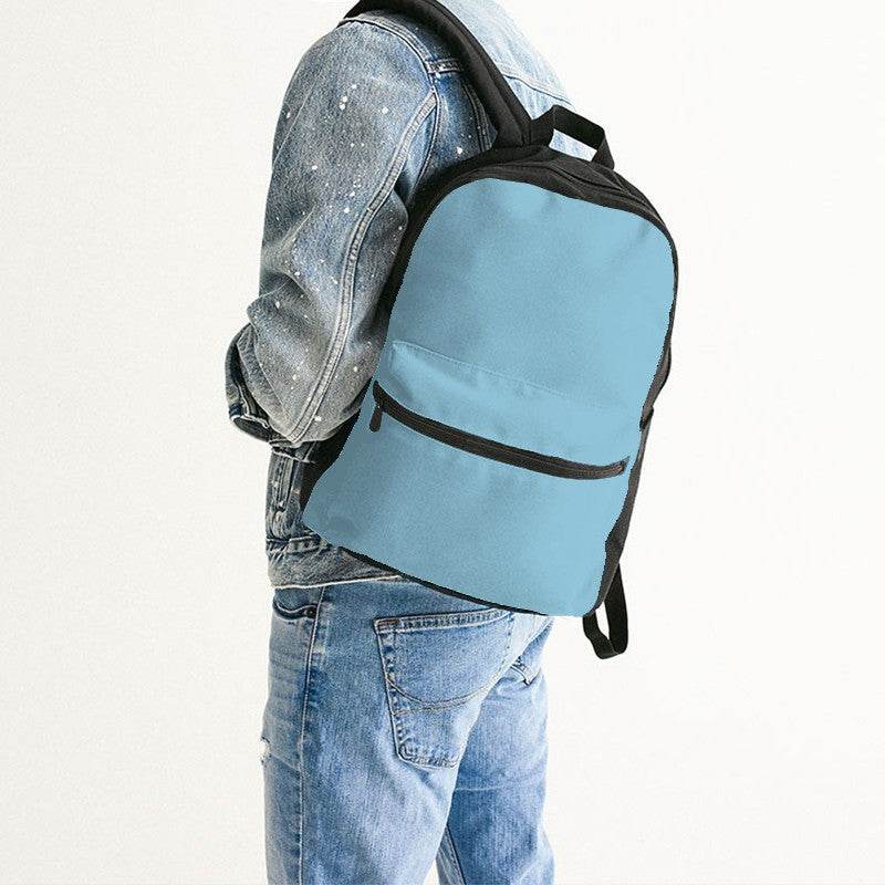 Baby Blue Canvas Backpack (BC2-MU-LG) - Man Back CloseUp