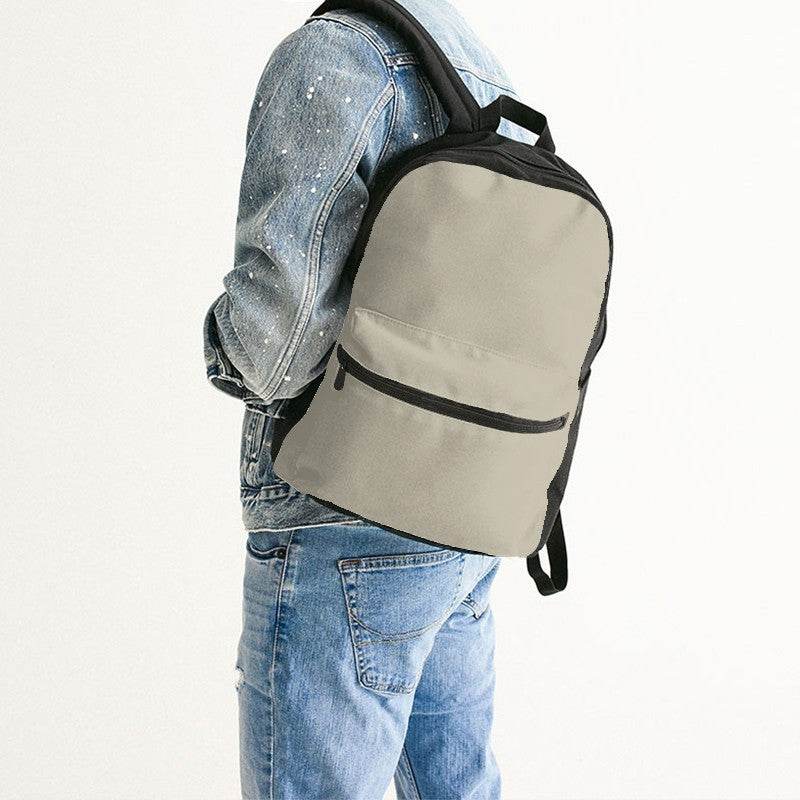Beige Canvas Backpack (Y-NE-LG) - Man Back CloseUp