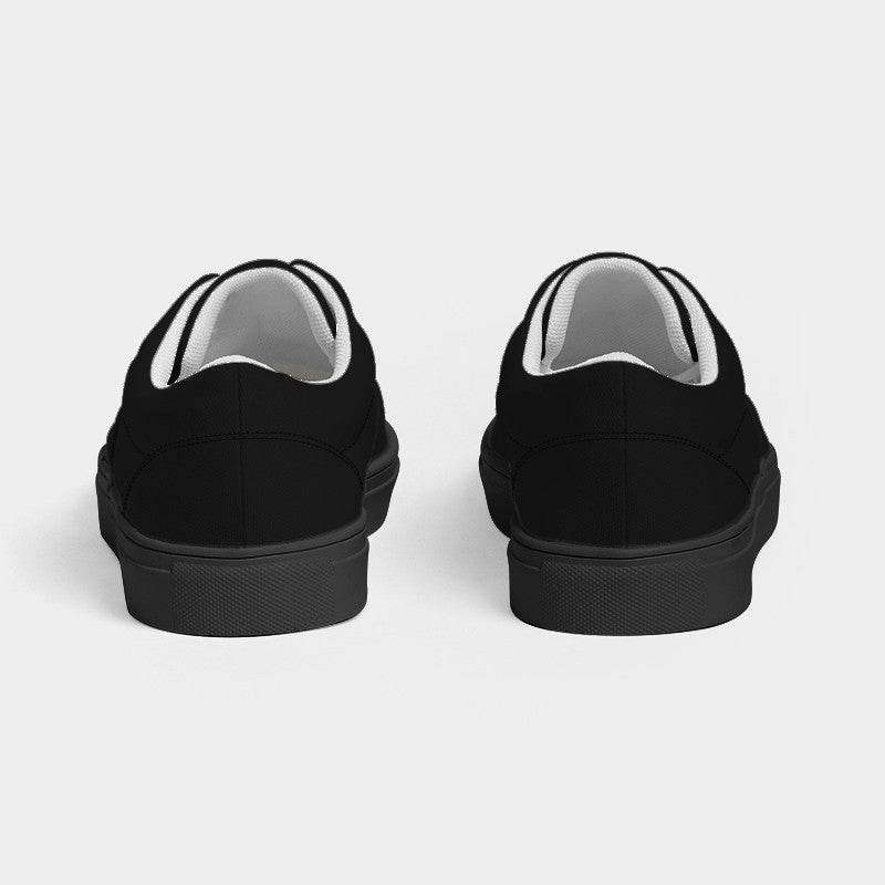 Black Women's Canvas Sneakers (N-FN-BL) - Back