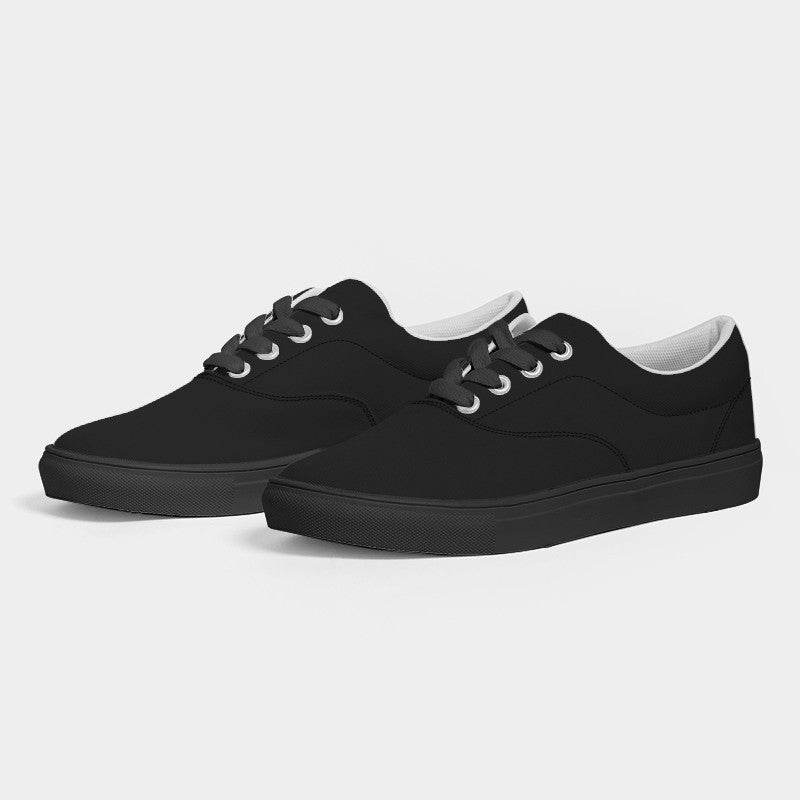 Black Women's Canvas Sneakers (N-FN-BL) - Side 3